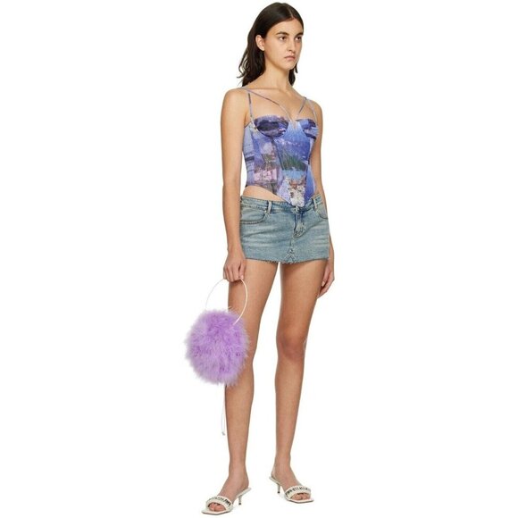 Miaou Aphex Corset Size XL Womens Blue Top $265 - Picture 3 of 15